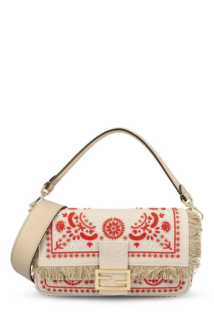 Fendi Fendi Baguette Coral Bandana Embroidered Shoulder Bag 1
