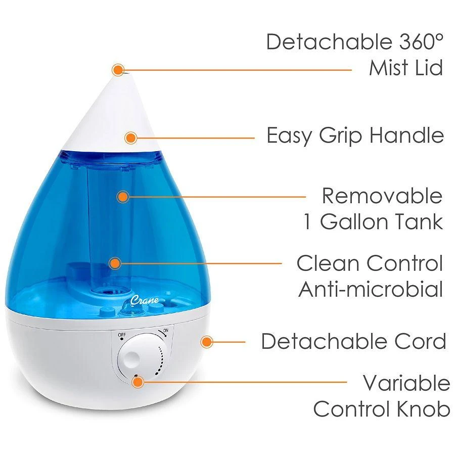 Crane Ultrasonic Cool Mist Humidifier 1 Gallon 8