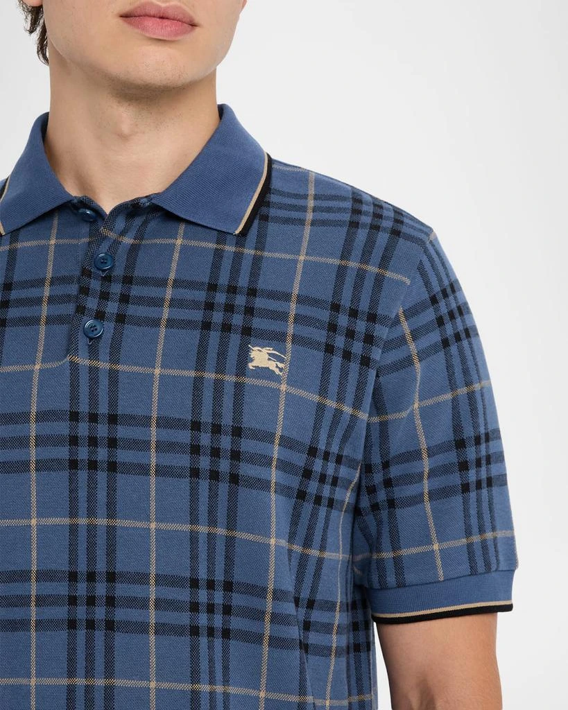 Shop Men's Cotton Check EKD-Embroidered Polo Shirt on Sale at
