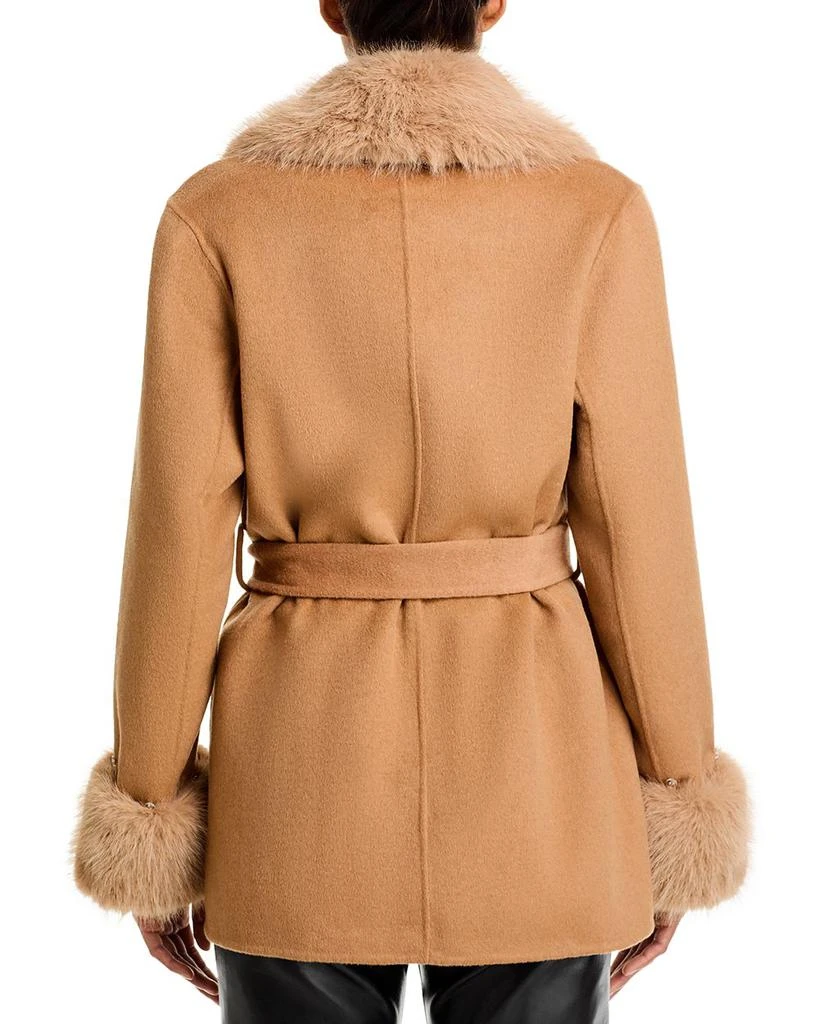 Love Token Faux Fur Collar Fringe Wrap Coat 3