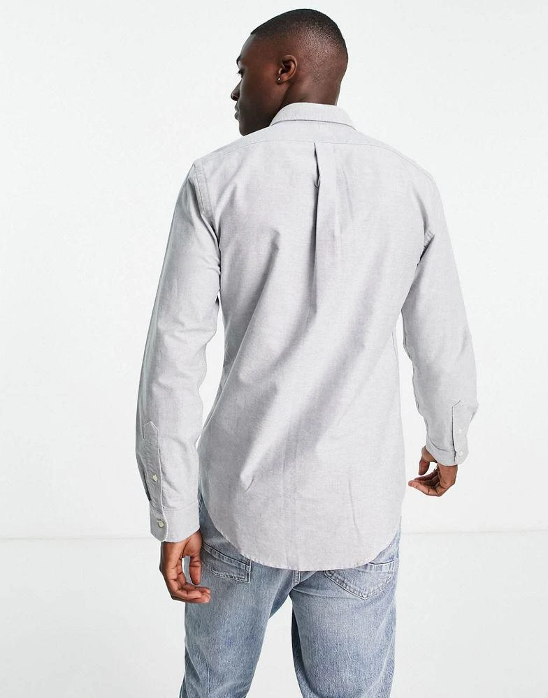 Ralph Lauren Polo Ralph Lauren icon logo slim fit oxford shirt buttondown in slate grey 4