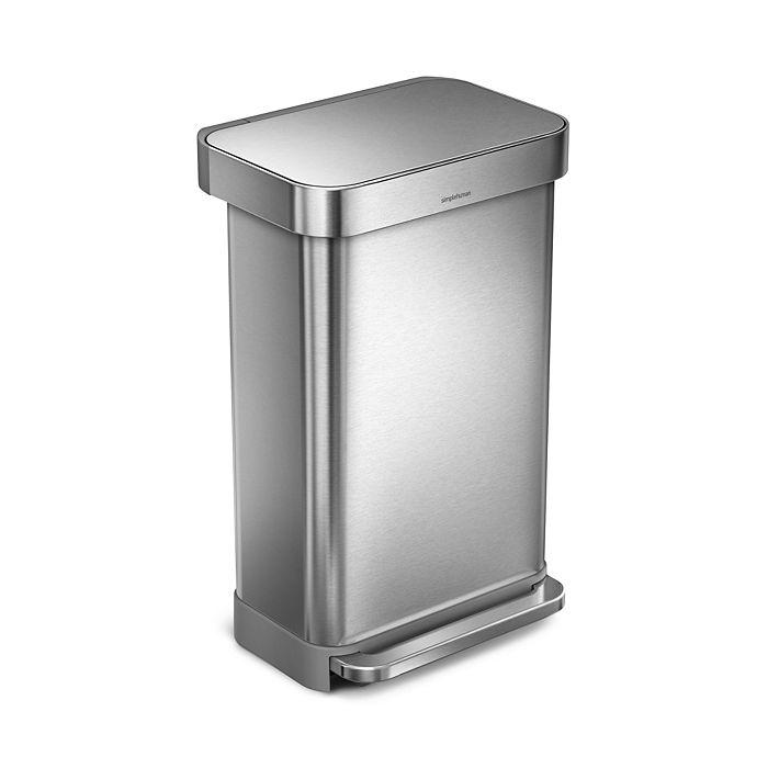 simplehuman 45L Rectangular Step Can with Liner Rim