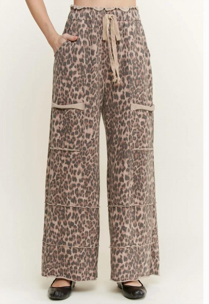 J. Her Wide Leg Sweatpants In Leopard Print