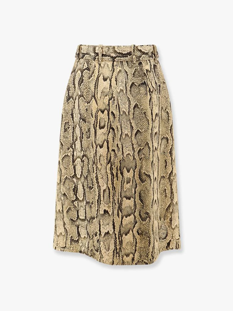 Dries Van Noten Sheraz viscose and cotton skirt with reptile print 4