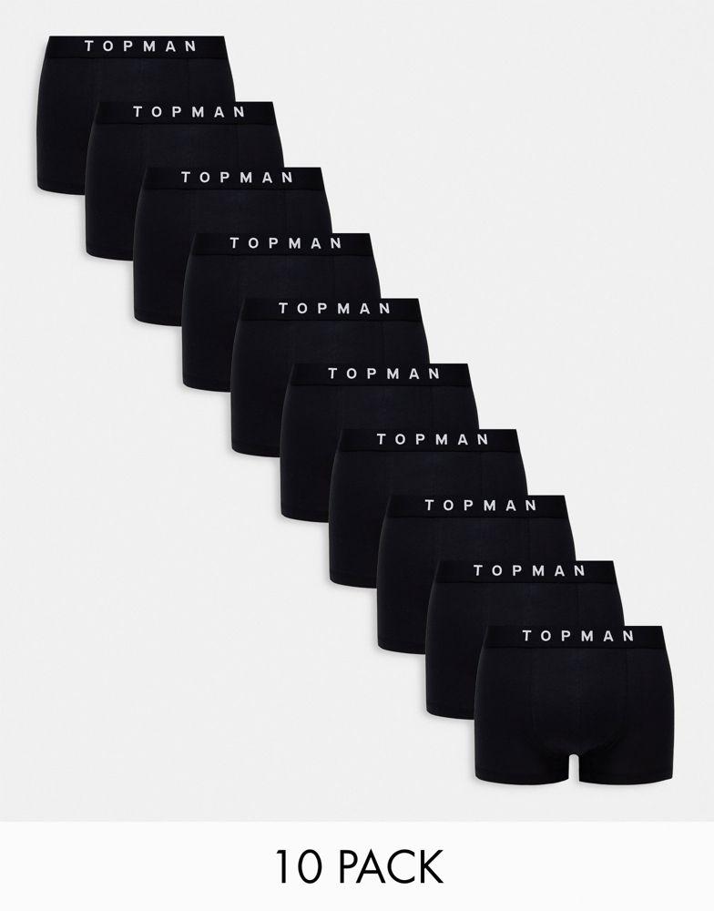 Topman Topman 10 pack trunks in black