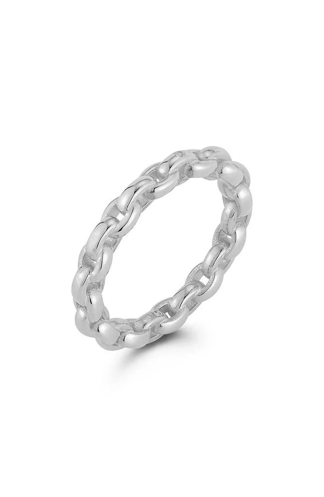 CHLOE AND MADISON Plated Sterling Silver Chain Band Ring - Size 6 2
