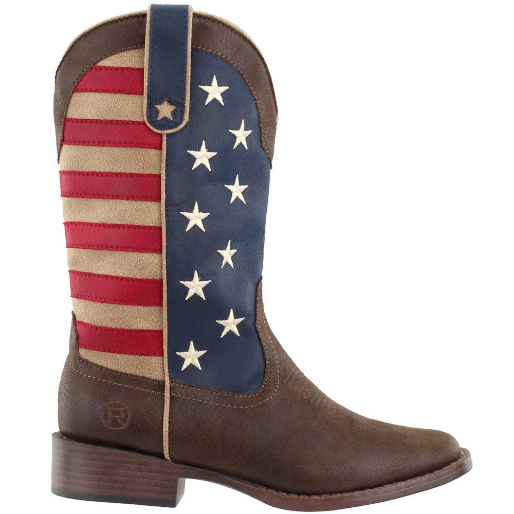 Roper American Patriotic Square Toe Cowboy Boots