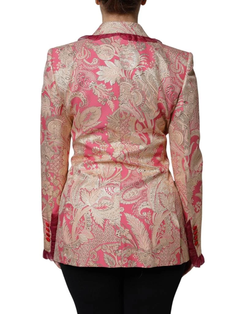Dolce & Gabbana pink gold Jacquard Nylon Coat Blazer Women's Jacket 3