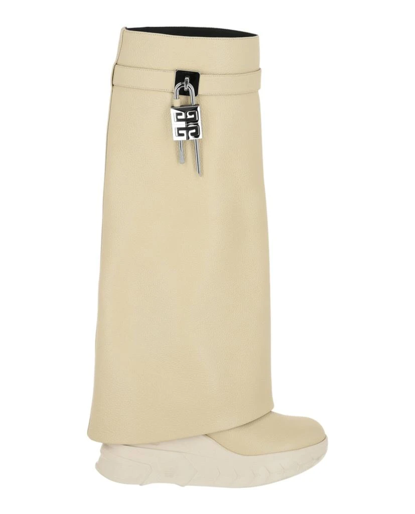 Givenchy Shark Lock Biker Boots In Grained Leather 1