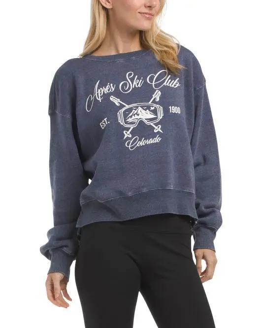 VINEYARD CREW Apres Ski Boxy Crew Neck Sweatshirt