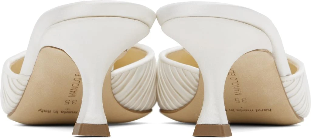 Manolo Blahnik White Carolynemu Mules 2