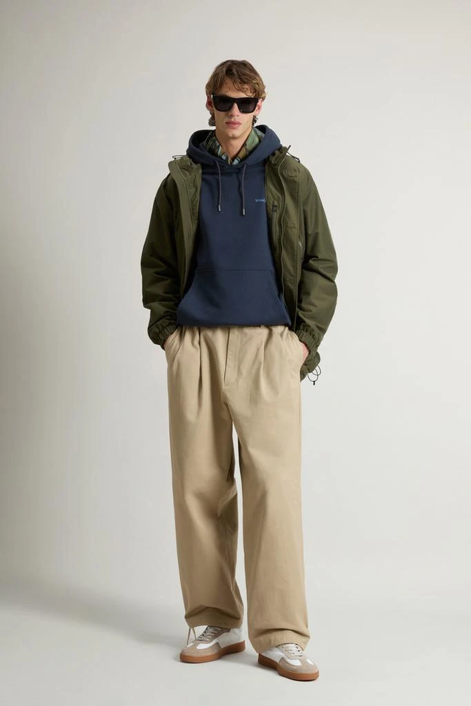 Woolrich Pure Cotton Hoodie with Back Print - Men - Blue 2