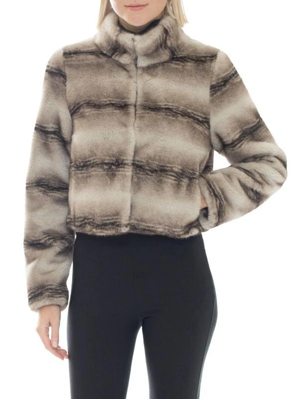 BELLE FARE Channel Faux Fur Cropped Jacket 3