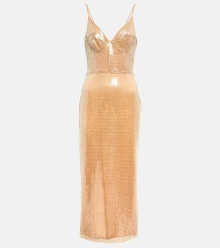 strapless open back dress LONG SLEEVE MINI SEQUIN DRESS – David Koma main image 0