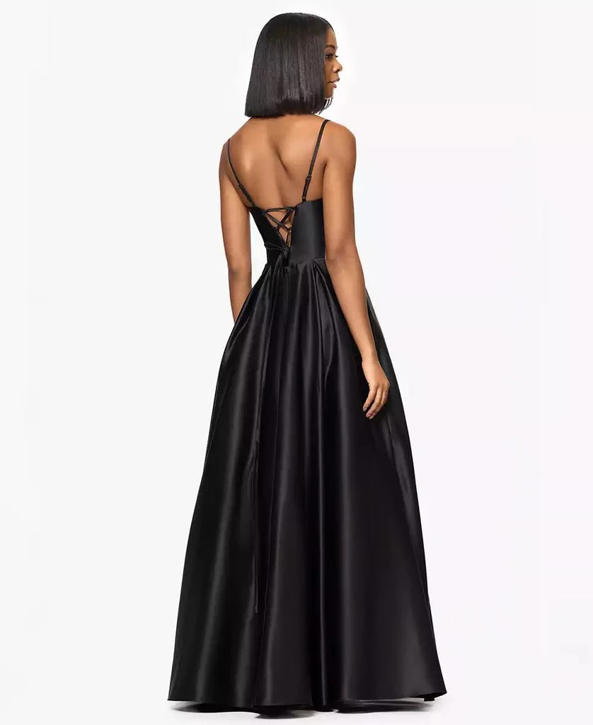 Blondie Nites Juniors' Floral Sweetheart Corset Gown 2