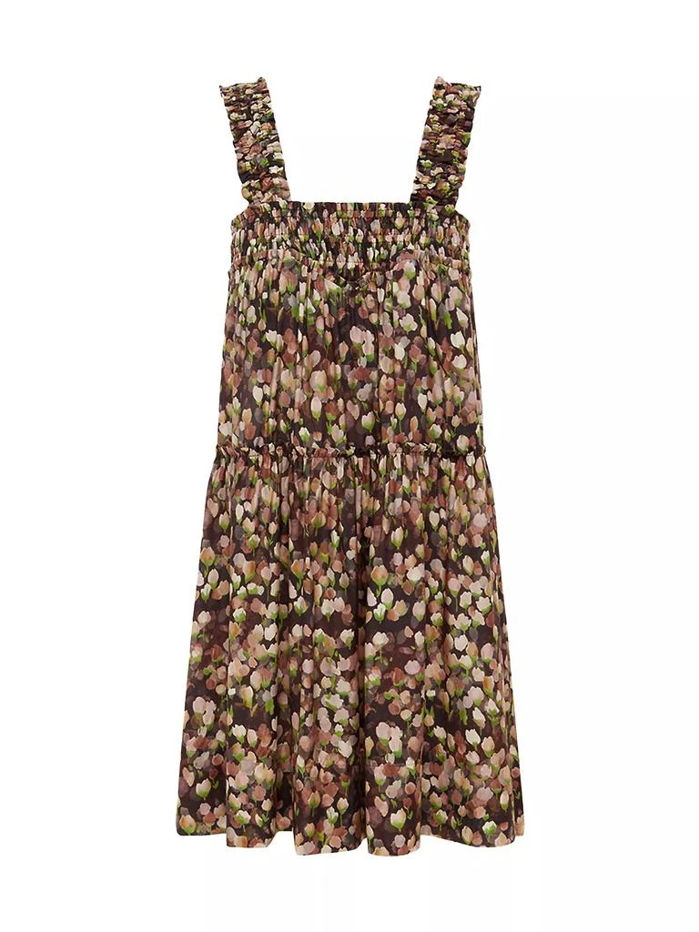 Peony Floral Silk-Blend Swing Minidress 1