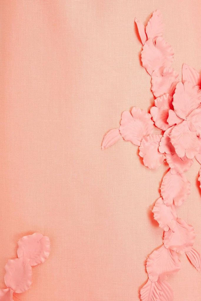 Zimmermann Floral-appliquéd linen midi dress 4