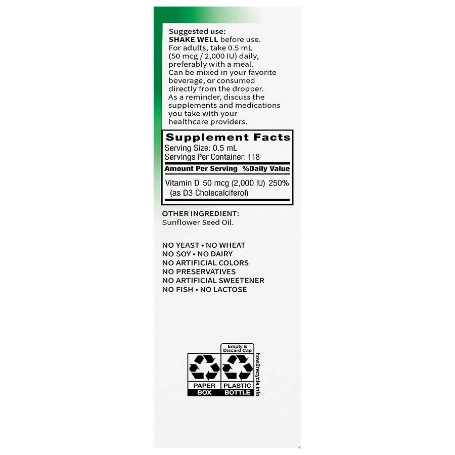 Walgreens Free & Pure Liquid D3 4