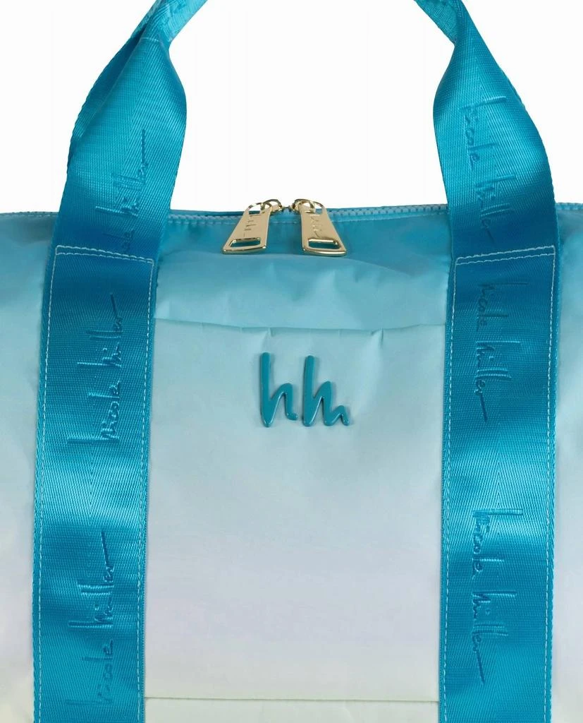 Nicole Miller Women's Nylon Crossbody Weekender Bag In Blue Yellow Ombre 2