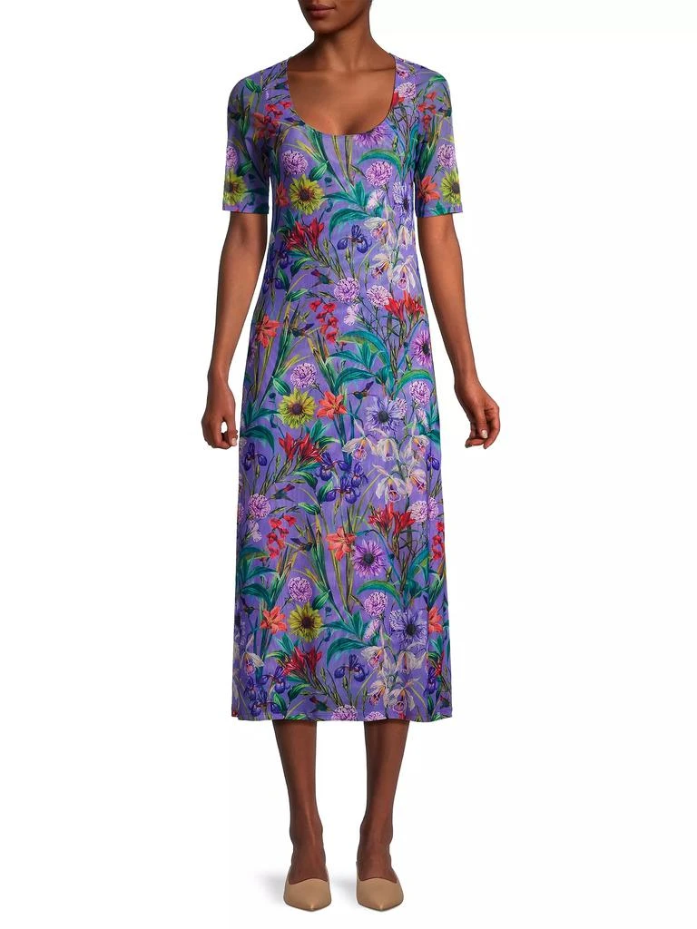 Johnny Was Daphne Floral Mesh Midi-Dress 3