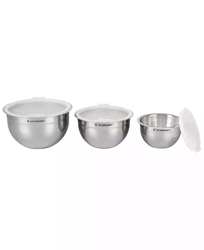 Le Creuset Set of 3 Stainless Steel Mixing Bowls with Lids 7