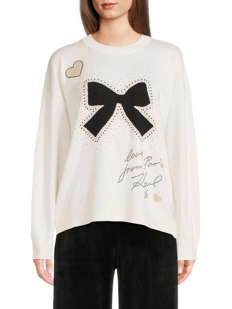 Karl Lagerfeld Paris Bow 
Embellished Soft-Weight Sweater