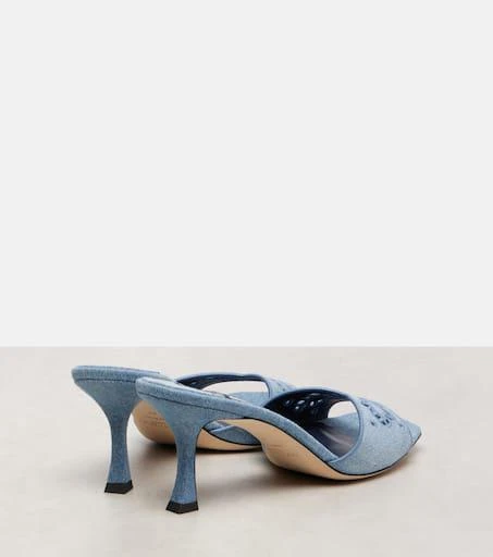 Jimmy Choo Skye 70 embroidered denim mules 2