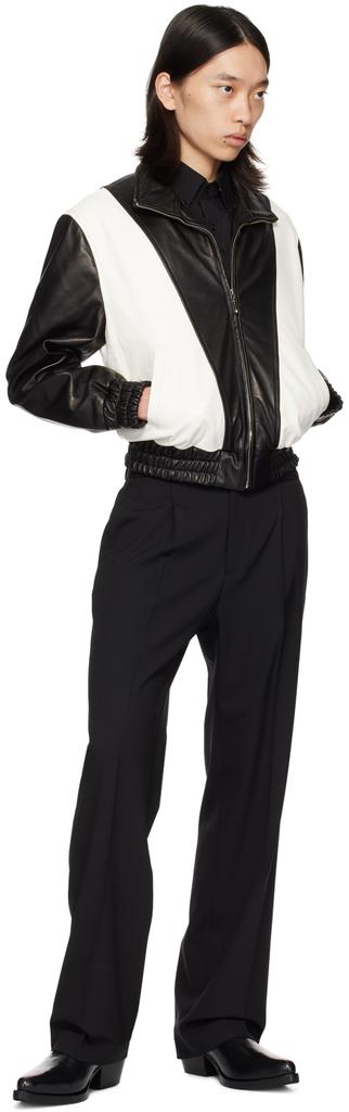 Black & White 80's Leather Track Jacket – On Sale Now with Up to