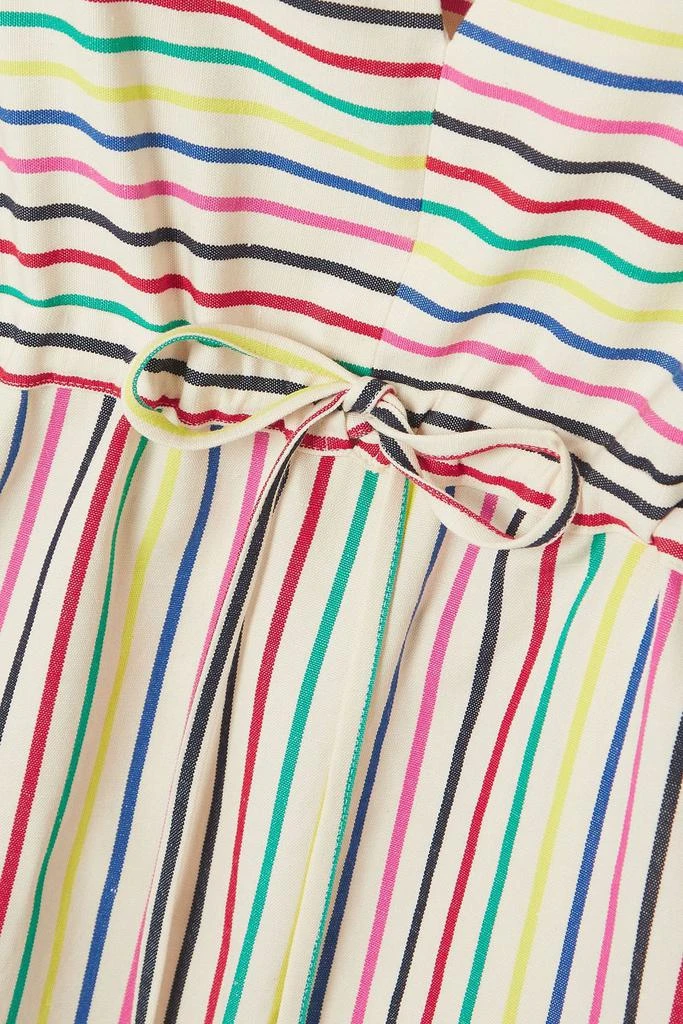 Rosie Assoulin Vivella gathered striped cotton and linen-blend midi dress 4