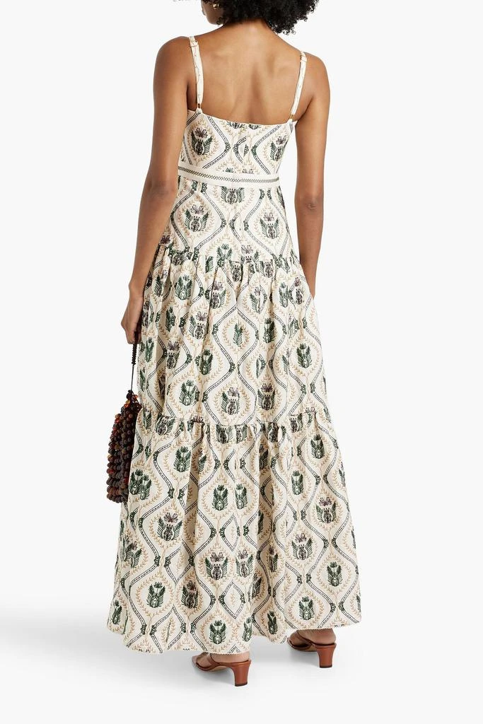 Agua by Agua Bendita Lima Jarron tiered embroidered linen maxi dress 3