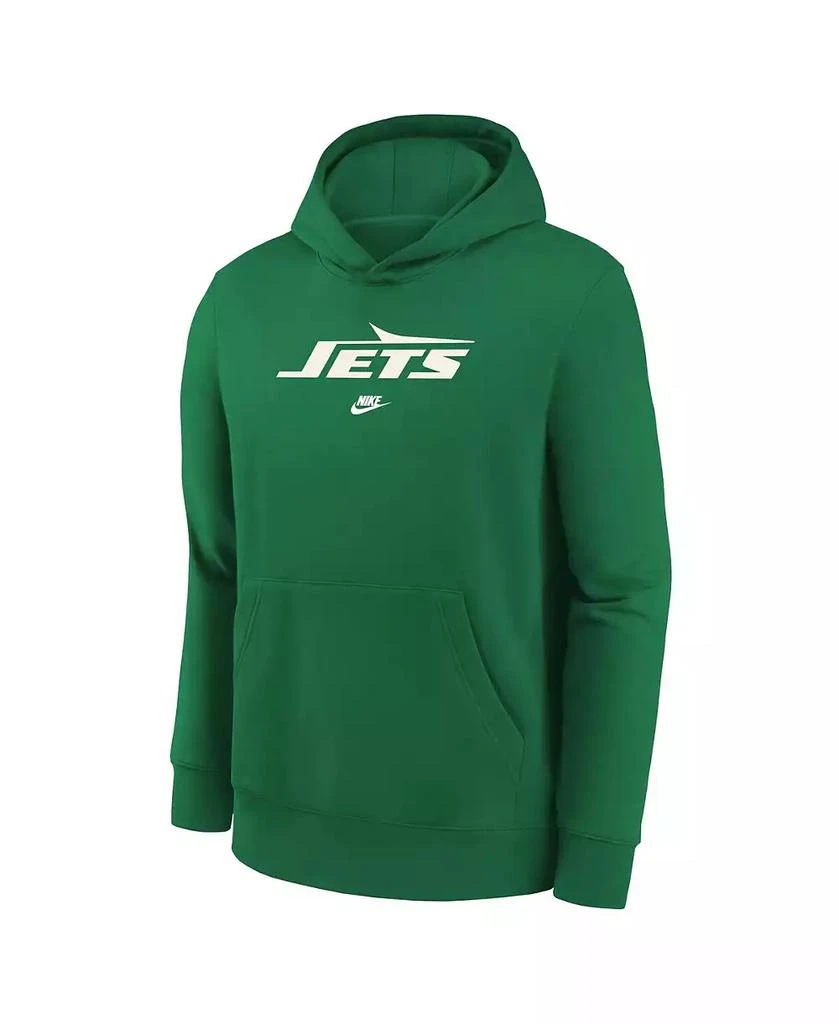 NIKE Big Boys and Girls Kelly Green New York Jets Rewind Club Fleece Pullover Hoodie 3