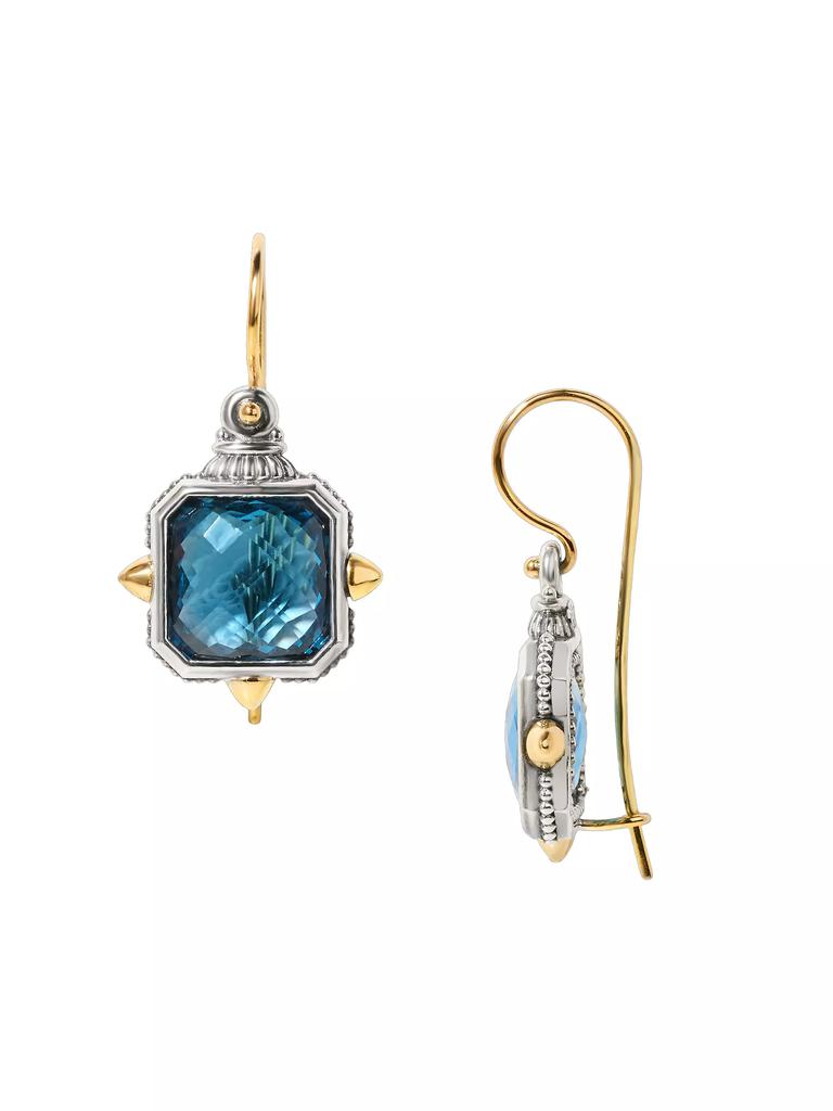Konstantino Anthos 18K Yellow Gold, Sterling Silver & Blue Spinel Drop Earrings