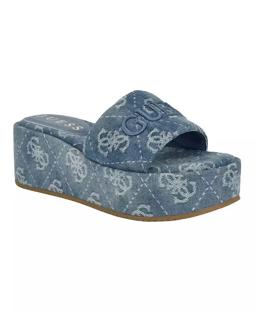 GUESS Women's Bintai Platform Slide Casual Wedge Sandals