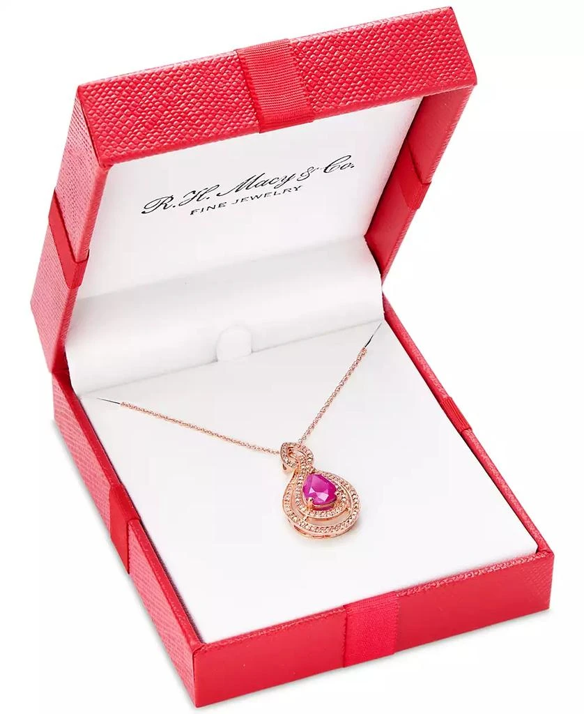 Macy's Sapphire (1-1/4 ct. t.w.) & Diamond (1/4 ct. t.w.) 18" Pendant Necklace in 14k White Gold (Also available in Tanzanite, Emerald and Ruby) 10