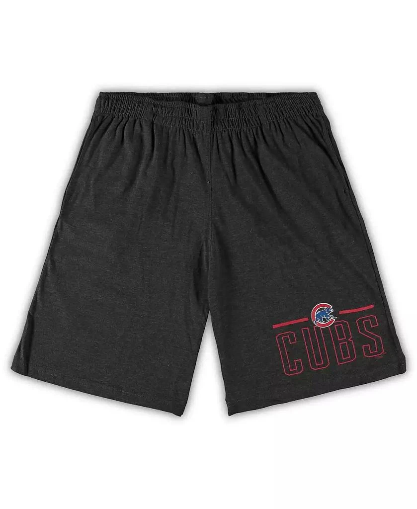 Concepts Sport Men's Royal, Heathered Charcoal Chicago Cubs Big and Tall T-shirt and Shorts Sleep Set 3