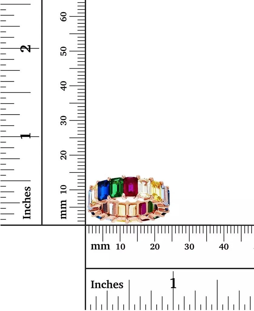 Macy
s Rainbow Colored Emerald Cut Cubic Zirconia Eternity Band in 14k Rose Gold Plated Sterling Silver 2