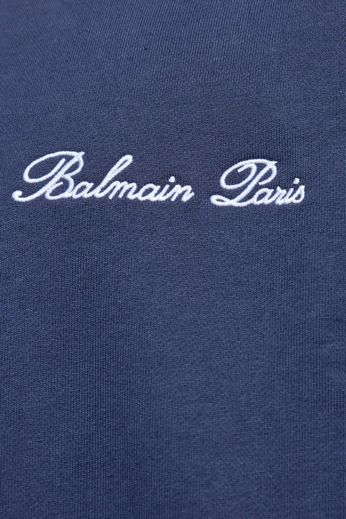 Balmain Balmain Logo Embroidered Drawstring Hoodie 4