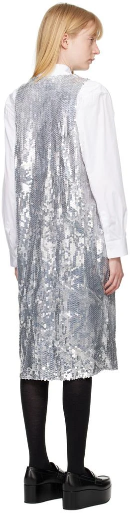 Black Comme des Garçons Silver Sequin Midi Dress 3