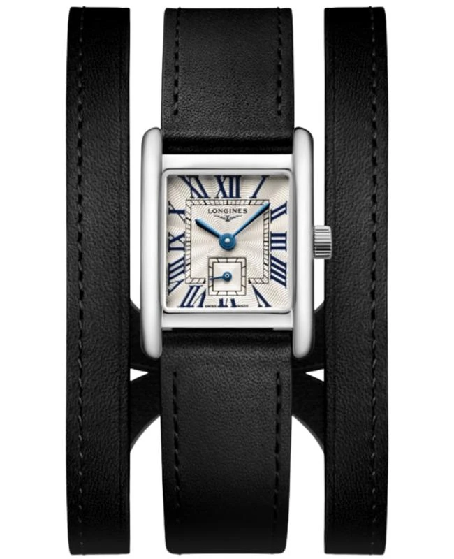 Longines Longines DolceVita Mini Quartz Silver Dial Black Leather Strap Women's Watch L5.200.4.71.0 1