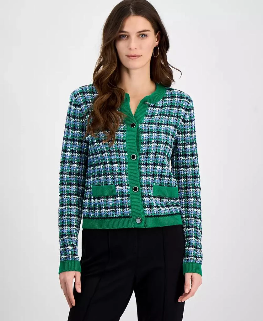 Tahari Women's Long-Sleeve Crewneck Knit Cardigan 1