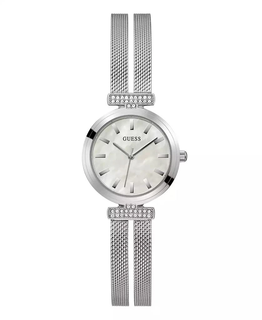 GUESS Women's Analog Silver Tone Stainless Steel and Mesh Watch, 28mm 1