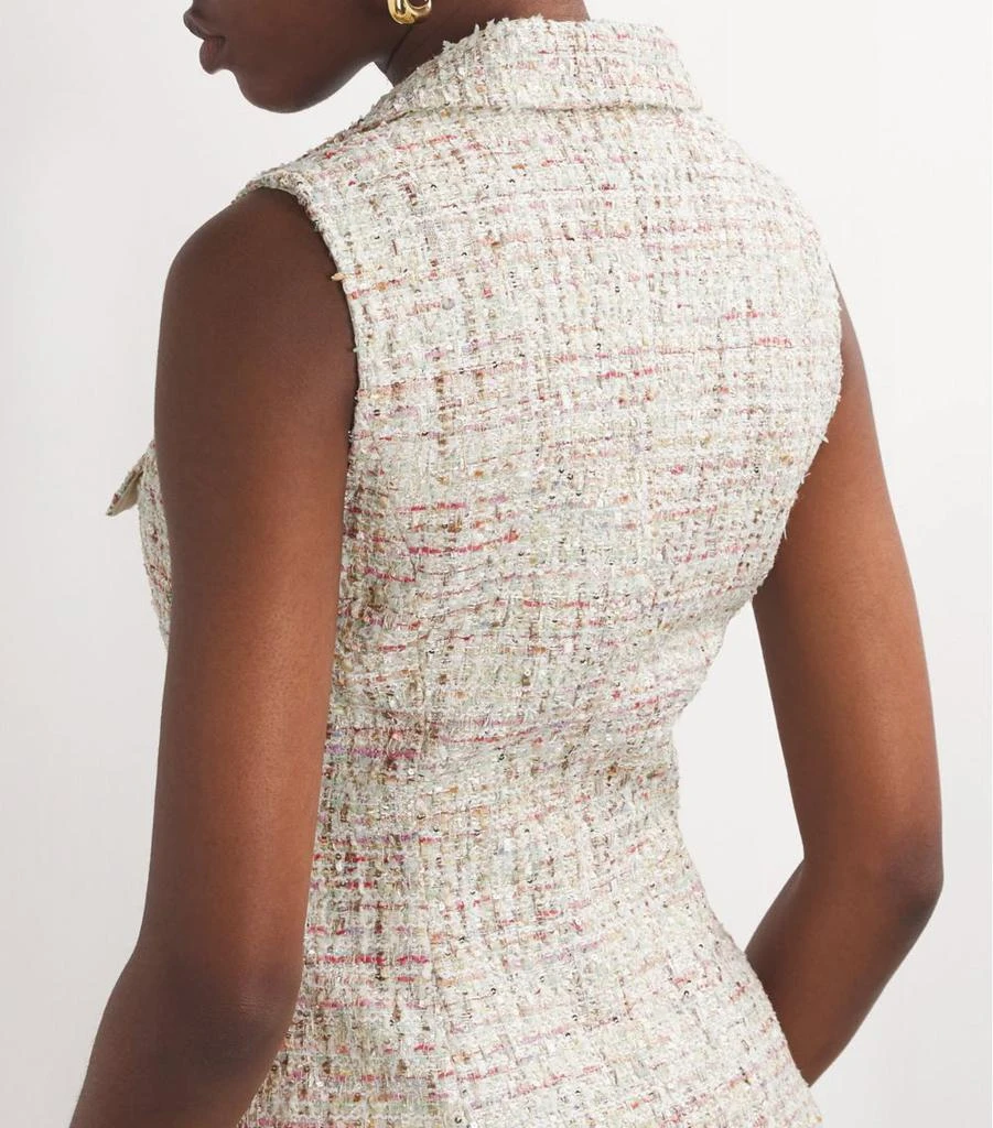 knee length dresses for ladies Self-Portrait - Cream Boucle Collared Mini Dress