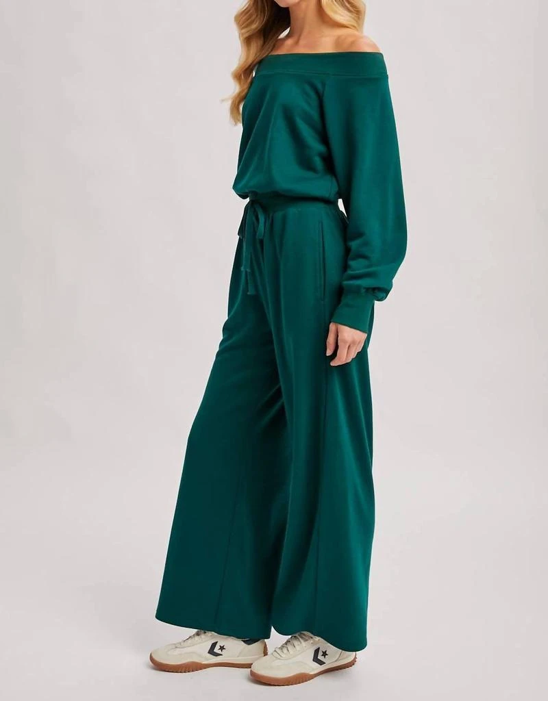 BluIvy Bluivy - Wide Neck Off the Shoulder Knit Jumpsuit 4