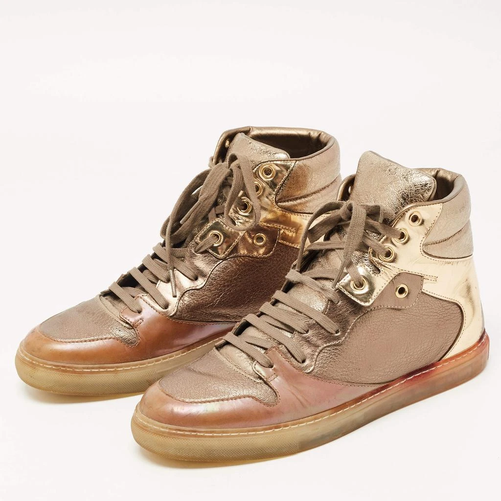Balenciaga Balenciaga Metallic Tricolor Leather High Top Sneakers Size 40 2