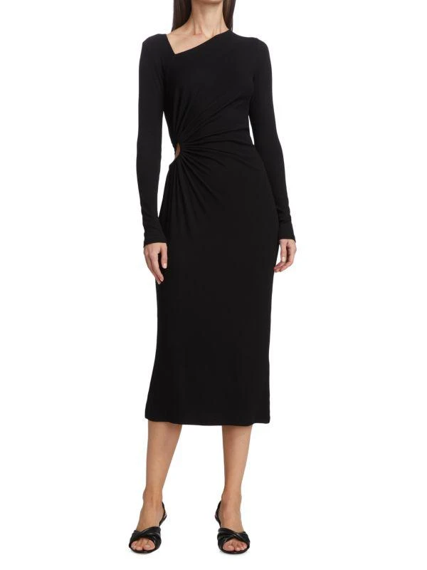 LNA Ami Cut-Out Rib-Knit Dress 1