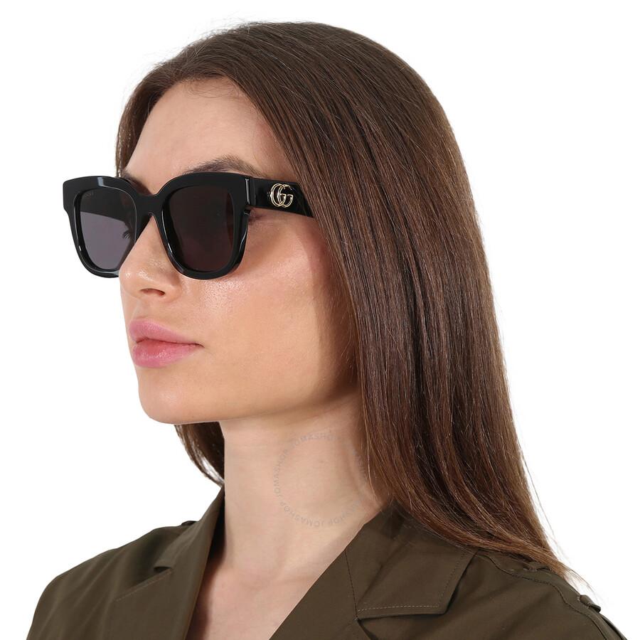 Gucci Open Box - Gucci Grey Square Ladies Sunglasses GG0998S 001 52