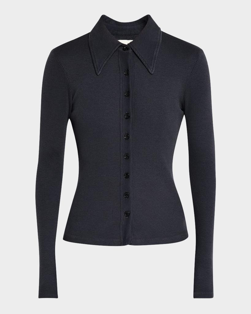 Citizens of Humanity Gila Long-Sleeve Rib Polo Top