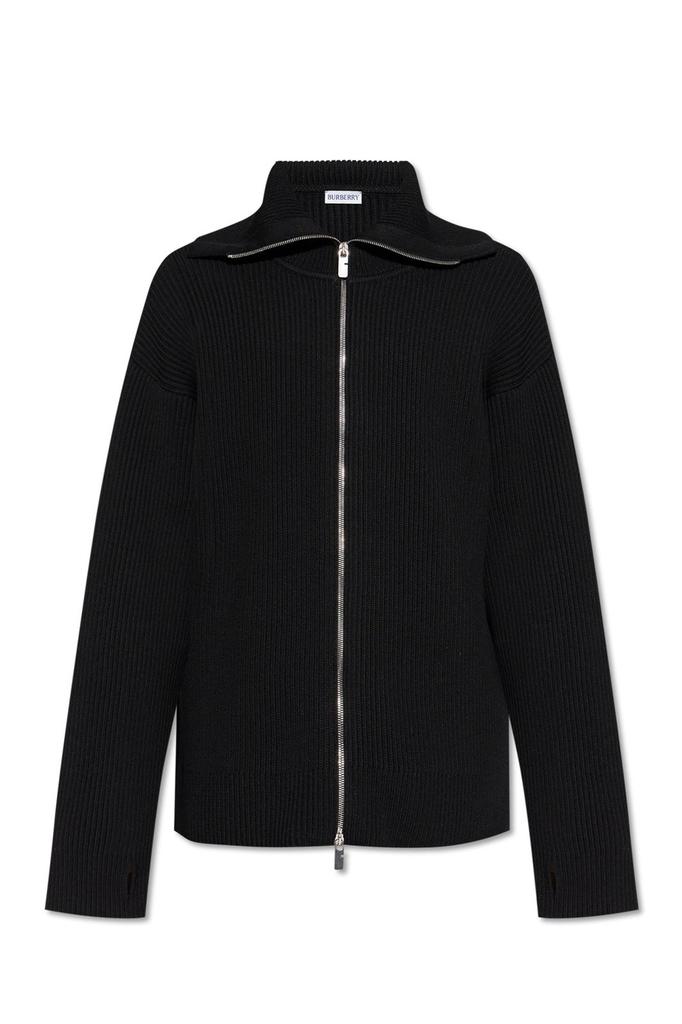 Shop Alexander McQueen Ribbed Knit Zip-Up Cardigan on Sale at
