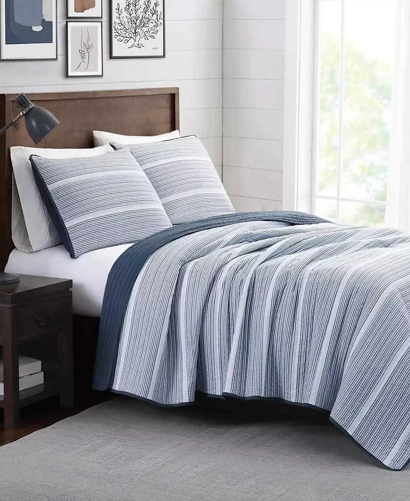 Macy's Niari Yarn Dye Stripe 3 Piece Quilt Set 4
