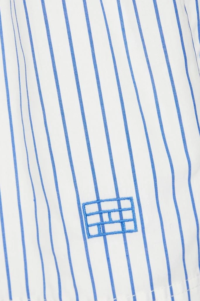 FRAME Striped cotton-blend poplin shorts 4